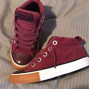 Kids Maroon Chuck Taylor’s
